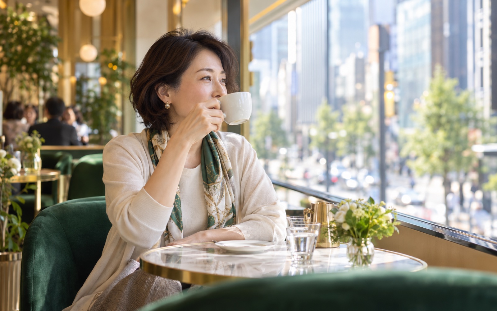 A patient waiting for results at a café in Ginza